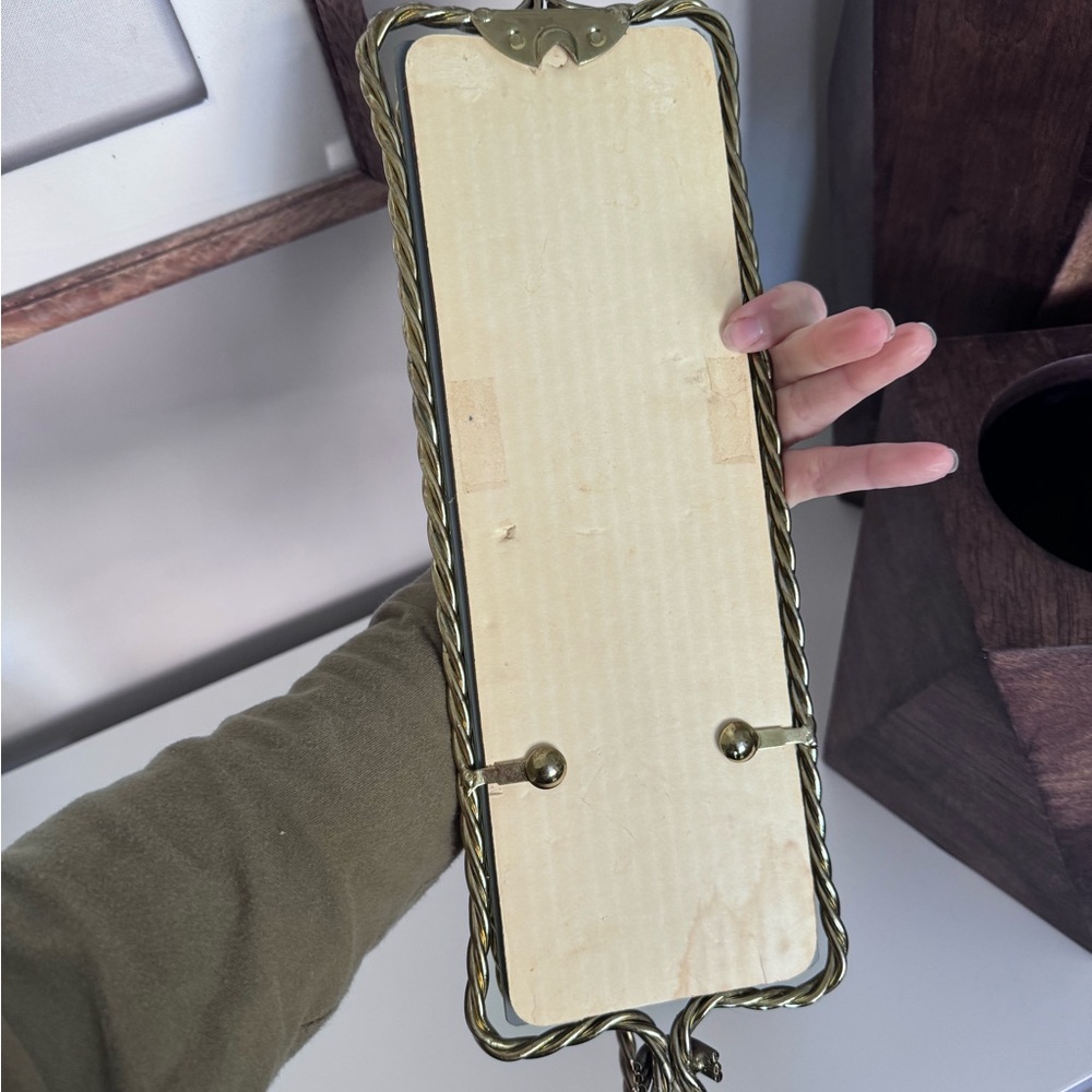 MCM brass mirror candle wall sconce - Picture 7 of 7